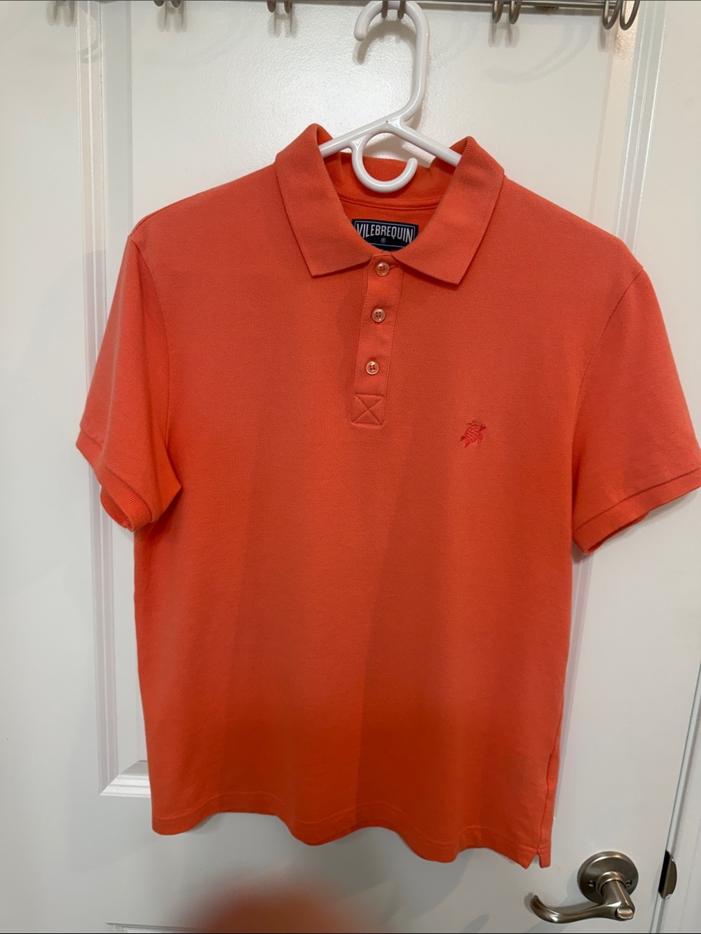 Vilebrequin Orange Short-Sleeve Pique Polo